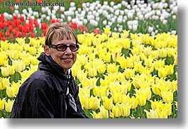 asia, colors, emotions, francie, happy, horizontal, moscow, people, russia, senior citizen, smiles, tourists, tulips, womens, yellow, photograph