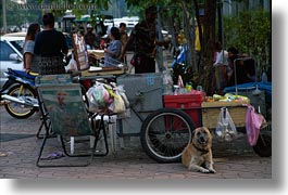 asia, bangkok, carts, dogs, horizontal, thailand, vending, photograph