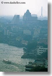 asia, bangkok, cityscapes, river bank, rivers, thailand, vertical, photograph
