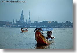 asia, bangkok, boats, flowery, horizontal, river bank, thailand, photograph