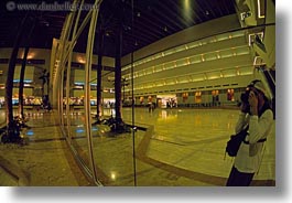 asia, bangkok, fisheye, horizontal, reflections, river city shopping mall, thailand, photograph