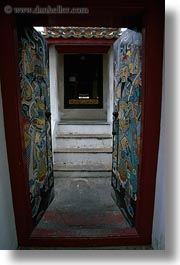 asia, bangkok, colorful, doors, thailand, vertical, wat phra kaew, photograph