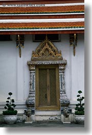 asia, bangkok, doors, golden, thailand, vertical, wat phra kaew, photograph