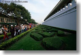 asia, bangkok, gardens, horizontal, palace, pedestrians, thailand, walls, wat phra kaew, photograph