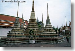 asia, bangkok, horizontal, pho, thailand, towers, wat, wat phra kaew, photograph