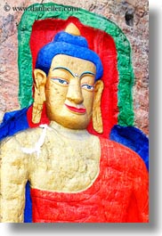 arts, asia, buddhas, buddhist, frescoes, lhasa, murals, paintings, religious, rocks, tibet, vertical, photograph