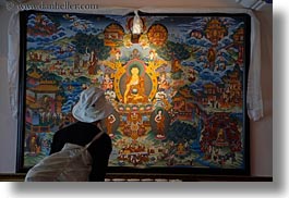 arts, asia, horizontal, lhasa, observing, paintings, tibet, tibetan, photograph