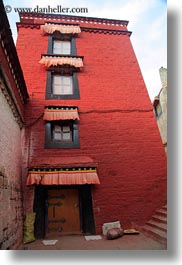 asia, awnings, doors, ganden monastery, lhasa, tibet, vertical, windows, photograph