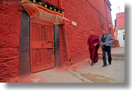 asia, doors, ganden monastery, horizontal, lhasa, monks, tibet, photograph