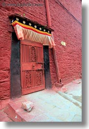 asia, awnings, doors, ganden monastery, lhasa, tibet, vertical, photograph