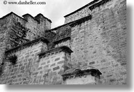 asia, black and white, ganden monastery, horizontal, lhasa, stairs, stones, tibet, photograph