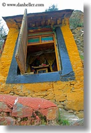 asia, ganden monastery, lhasa, tibet, vertical, windows, photograph