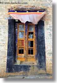 asia, ganden monastery, lhasa, tibet, vertical, windows, photograph