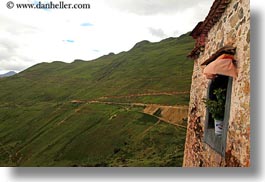 asia, ganden monastery, horizontal, landscapes, lhasa, tibet, windows, photograph