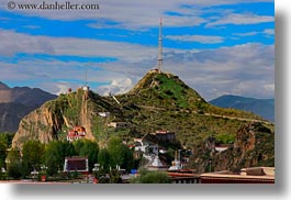 asia, clouds, horizontal, landscapes, lhasa, nature, radios, sky, tibet, towers, photograph