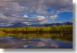 asia, clouds, horizontal, lakes, landscapes, lhasa, mountains, nature, reflections, tibet, trees, water, photograph