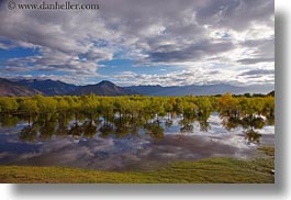 asia, clouds, horizontal, lakes, landscapes, lhasa, mountains, nature, reflections, tibet, trees, water, photograph