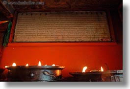asia, candles, glow, horizontal, lhasa, lights, prayers, tibet, photograph