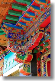 asia, colorful, doors, frames, lhasa, tibet, vertical, woods, photograph
