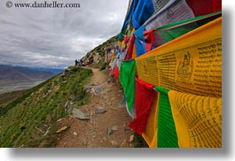 asia, flags, horizontal, landscapes, lhasa, monastery hike, prayers, tibet, photograph