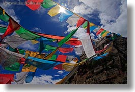 asia, flags, horizontal, lhasa, monastery hike, prayers, sky, tibet, views, photograph