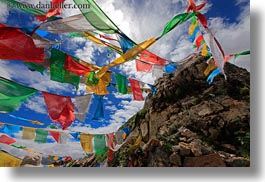 asia, flags, horizontal, lhasa, monastery hike, prayers, sky, tibet, views, photograph
