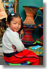 asia, childrens, cute, girls, lhasa, little, people, tibet, vertical, photograph