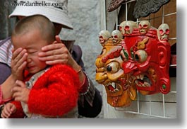 asia, babies, childrens, crying, horizontal, lhasa, mothers, people, tibet, photograph