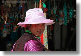 asia, hats, horizontal, lhasa, people, pink, tibet, womens, photograph