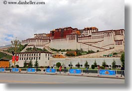 asia, clouds, from, horizontal, lhasa, nature, palace, potala, sky, streets, tibet, photograph