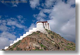 asia, clouds, horizontal, lhasa, nature, palace, potala, sky, tibet, photograph