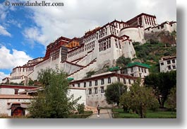 asia, clouds, horizontal, lhasa, nature, palace, potala, sky, tibet, photograph