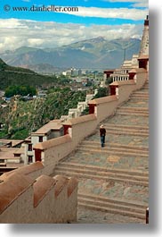 asia, clouds, lhasa, nature, potala, sky, stairs, tibet, vertical, photograph