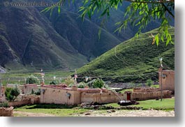 asia, hills, horizontal, houses, lhasa, stucco, tibet, villages, photograph