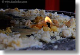 asia, asian, buddhist symbols, candles, flame, glow, horizontal, lights, style, tan druk temple, tibet, photograph