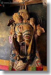 asia, asian, buddhist symbols, masks, style, tan druk temple, tibet, vertical, photograph