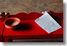 asia, asian, bowls, buddhist symbols, horizontal, prayers, style, tan druk temple, tibet, photograph