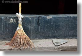 asia, brooms, dust, horizontal, tan druk temple, tibet, photograph