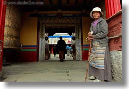 asia, asian, horizontal, old, people, style, tan druk temple, tibet, womens, photograph