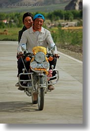 asia, men, motorcycles, tibet, vertical, yarlung valley, photograph