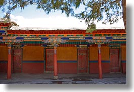 asia, colorful, doors, horizontal, riwodechen monastery, tibet, walls, yarlung valley, photograph
