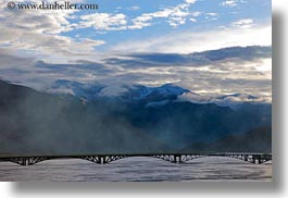 asia, bridge, clouds, horizontal, mountains, scenics, tibet, yarlung valley, photograph