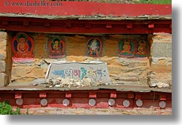 apsara, asia, asian, horizontal, painted, stones, style, tibet, tsong sten gampo monastery, yarlung valley, photograph
