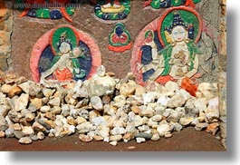apsara, asia, asian, horizontal, painted, stones, style, tibet, tsong sten gampo monastery, yarlung valley, photograph