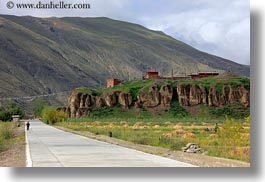 asia, asian, horizontal, monastery, plateau, style, tibet, tsong sten gampo monastery, yarlung valley, photograph