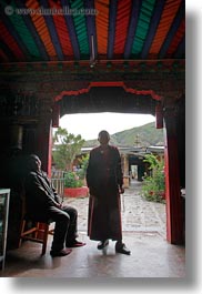 asia, asian, doors, monks, style, tibet, tsong sten gampo monastery, vertical, yarlung valley, photograph