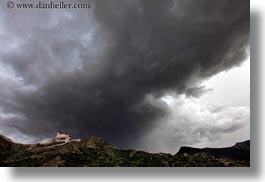 asia, clouds, horizontal, palace, tibet, upview, yumbulagang, photograph