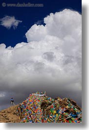 asia, clouds, cumulus, flags, prayers, tibet, vertical, yumbulagang, photograph