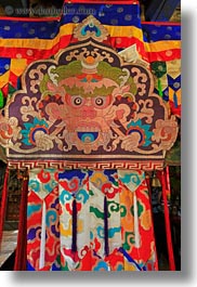 asia, deity, fabrics, tibet, vertical, yumbulagang, yumbulagang temple, photograph