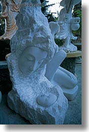 asia, childrens, danang, marble, marble artisans, mothers, sculptiure, vertical, vietnam, photograph